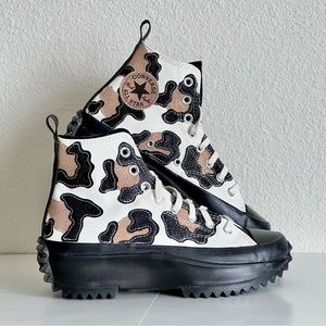 Converse Run Star Hike Hi Platform 'Leopard' Egret/Black/Gold Glitter